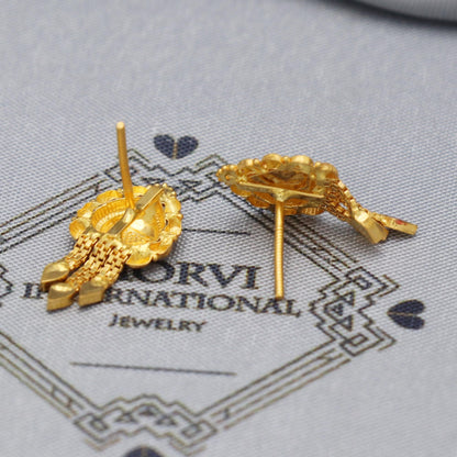 22k 22kt 22 karat Yellow Gold Earrings Dangle Stud Handmade Indian Jewelry for Gift, K5458