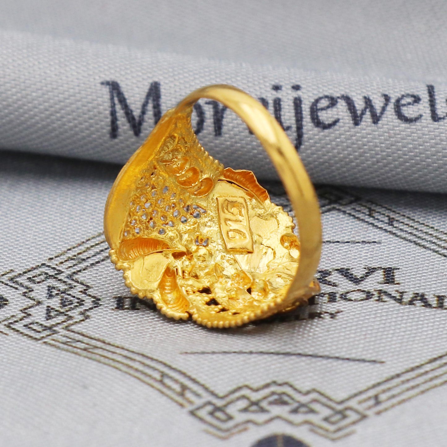 floral gold ring, 22karat gold ring, real gold ring,