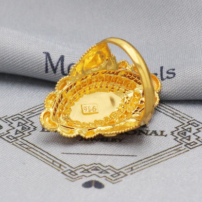 solid 22k gold ring handmade women jewelry for gift