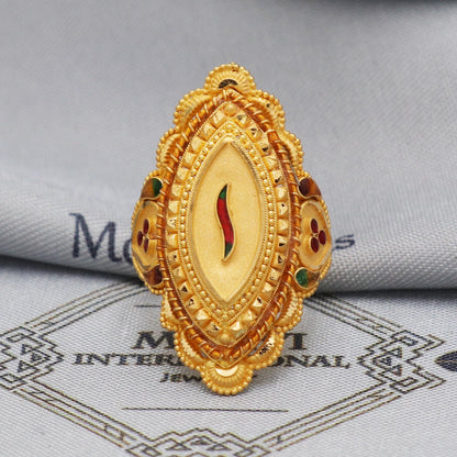 solid 22k gold ring handmade women jewelry for gift