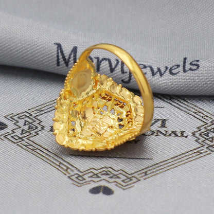Pure 22k yellow gold ring handmade women jewelry for gift