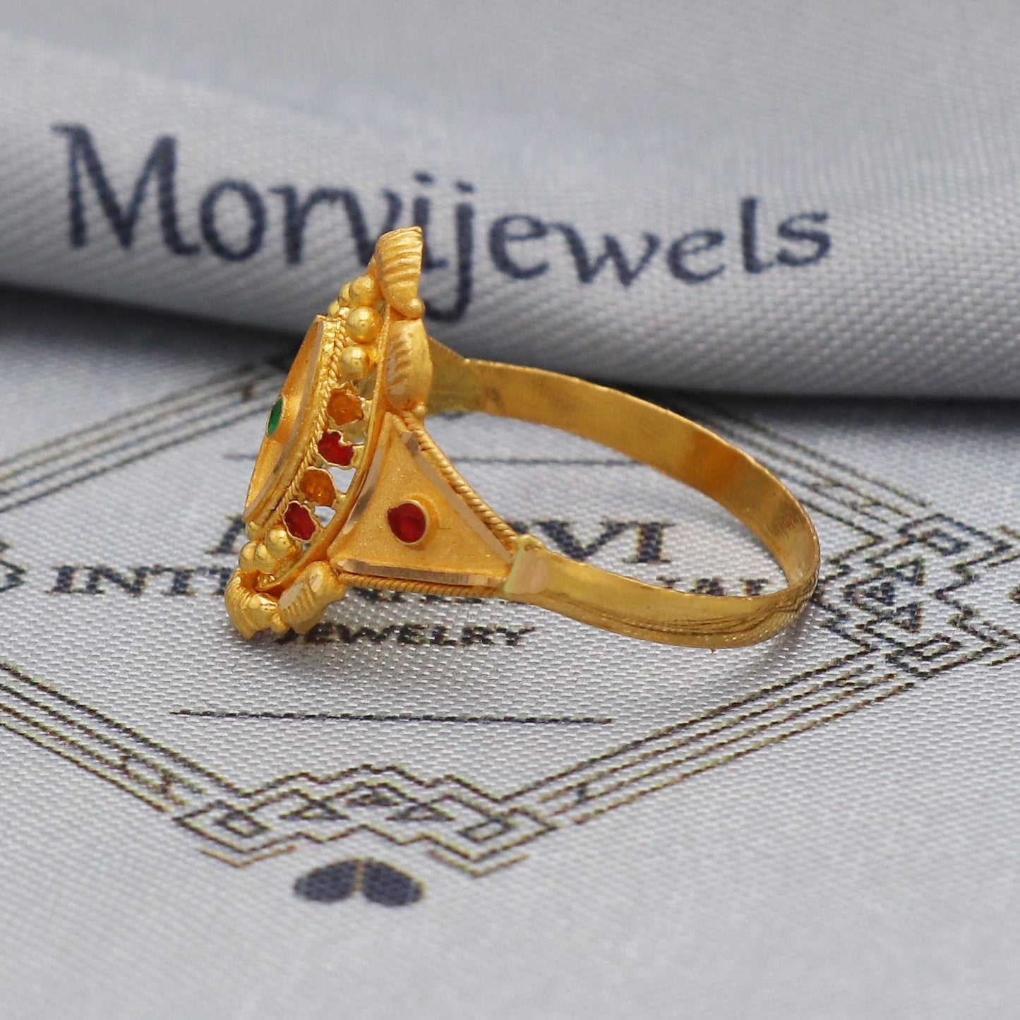 22k Gold Ring Jewelry, 22kt Handmade Indian Vintage and antique design, Pure Gold Ring, All Size, K5552