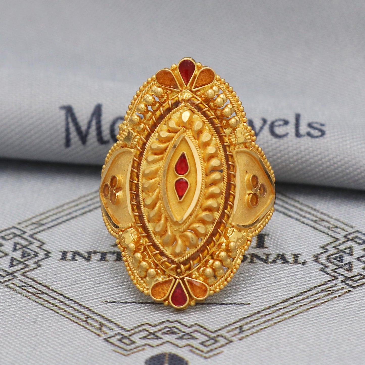 Women india style 22k Gold Ring Jewelry, 22kt Handmade Jewelry, K5553