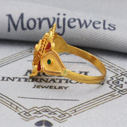 Pure 22kt Gold Ring, 22kt Solid Gold Ring, Handmade Women Ring,
