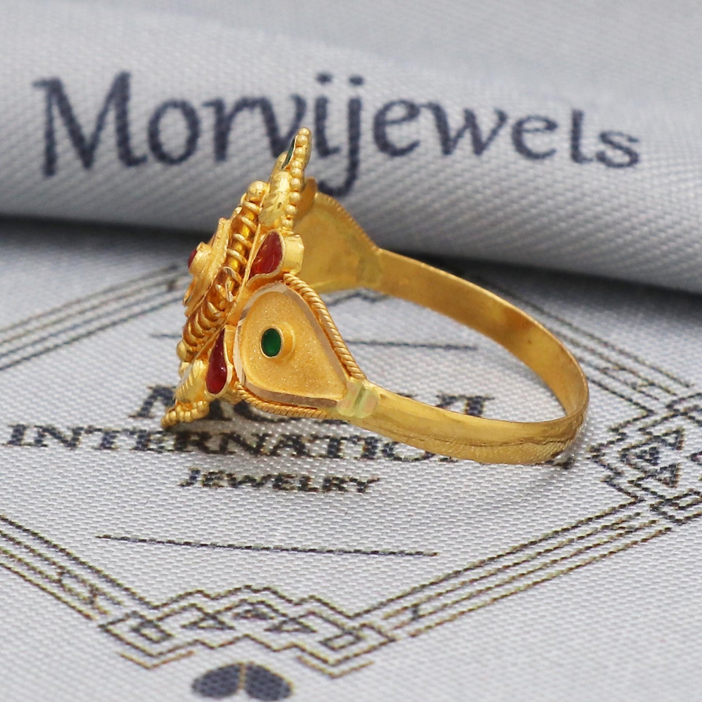Pure 22kt Gold Ring, 22kt Solid Gold Ring, Handmade Women Ring,