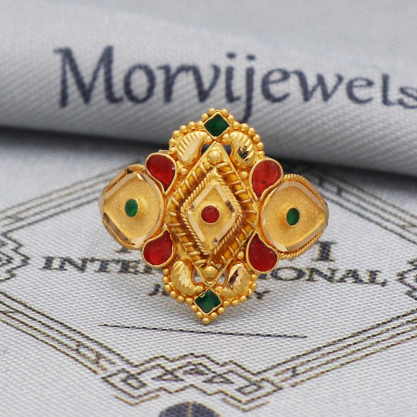 Pure 22kt Gold Ring, 22kt Solid Gold Ring, Handmade Women Ring,