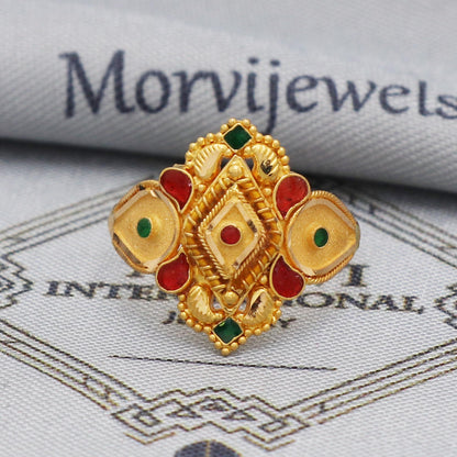 Pure 22kt Gold Ring, 22kt Solid Gold Ring, Handmade Women Ring,