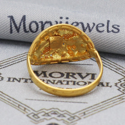 22k Yellow Gold Ring Jewelry, 22kt Handmade Indian Vintage and antique design, Pure Gold Ring, All Size, K5559