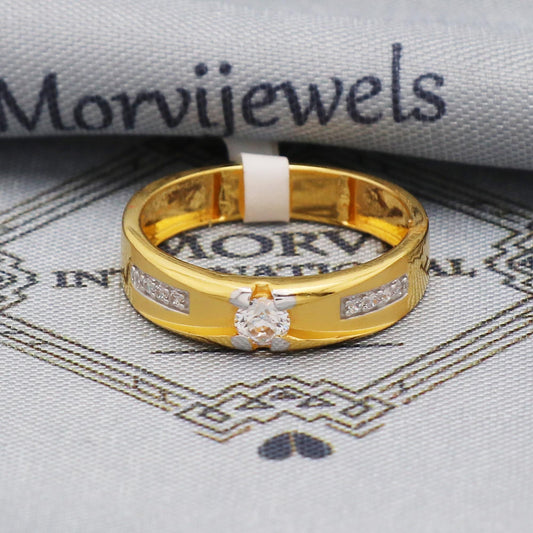 Pure 22k Yellow Gold Ring Jewelry, 22kt Handmade Unisex Gold Ring, All Size, K5566