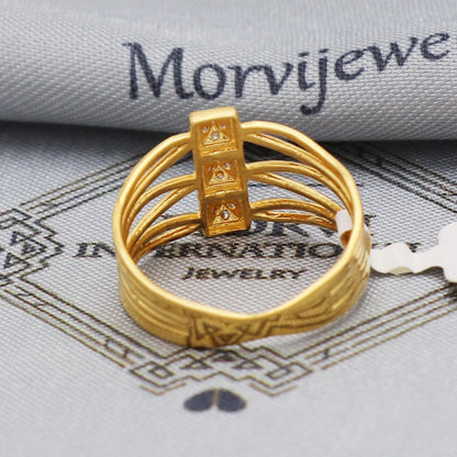 Art Deco Gold Ring, 22k Gold Ring Solid Gold Jewelry