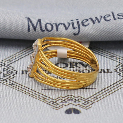 Art Deco Gold Ring, 22k Gold Ring Solid Gold Jewelry