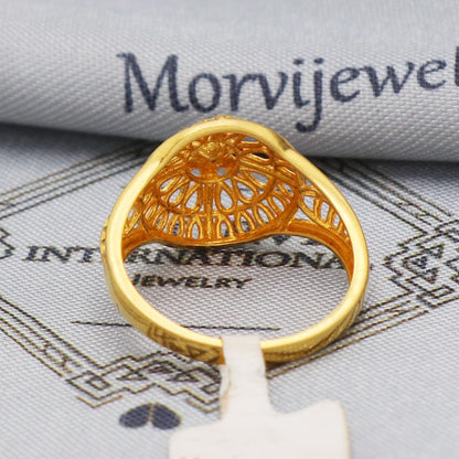 handcrafted 22k yellow gold ring filigree jewelry, 22kt solid women gold ring, All Size, K5583