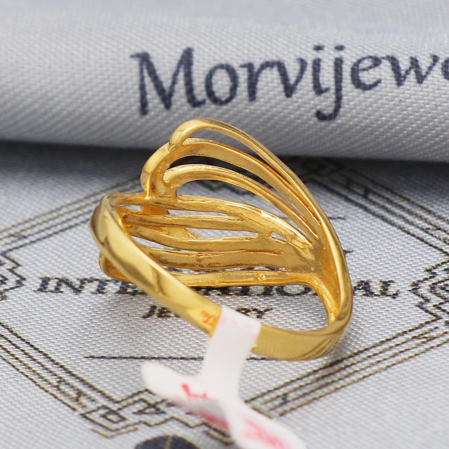 Designer 22 karat Hallmark Ring, Intricate women design luxury ring for women, 22k gold ring Handmade art Ring