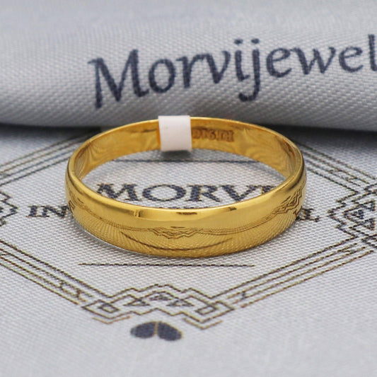 22k Yellow Gold Band Ring Jewelry, 22kt Handmade Unisex Gold Ring, All Size, K5588