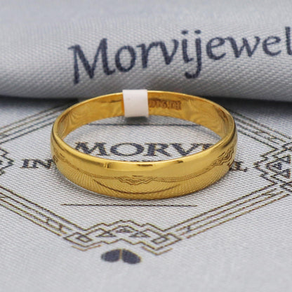 22k Yellow Gold Band Ring Jewelry, 22kt Handmade Unisex Gold Ring, All Size, K5588
