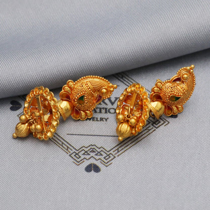 22k Yellow Gold Peacock Indian Wedding Jewelry, K5589