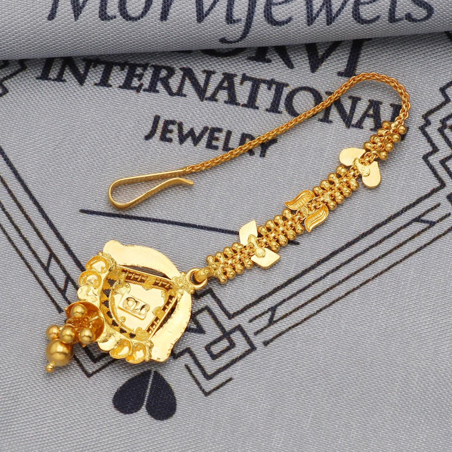 22k Gold Maang Tikka Head Pendant Jewelry For Wedding Party Wear, Traditional Indian Gold Handmade Jewelry for Gift, K5618