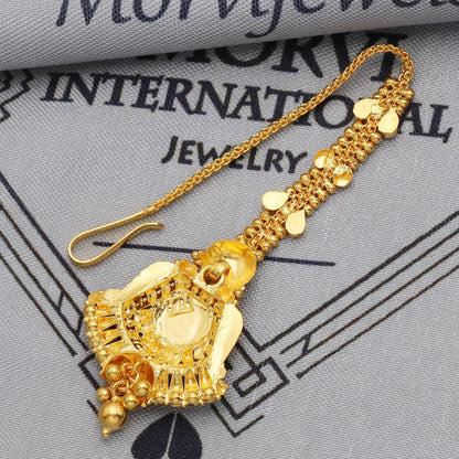 22k Gold Maang Tikka Head Pendant Jewelry For Wedding Party Wear, Traditional Indian Gold Handmade Jewelry for Gift, K5623
