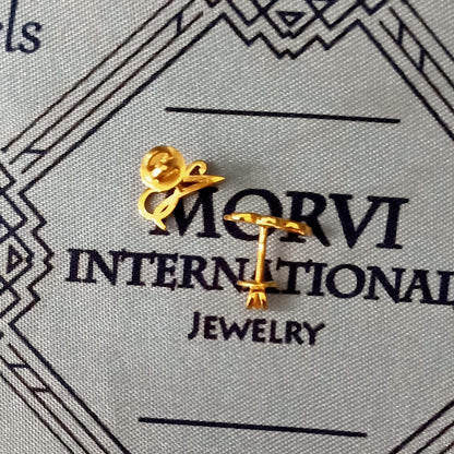 A-S Name Earrings, 22k Gold Earrings Jewelry, 22kt Handmade Indian Any Alphabet Earrings, Pure Gold Earrings, K5664