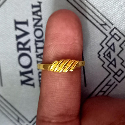 22k Yellow Gold Handmade Ring Jewelry for Gift, K5665