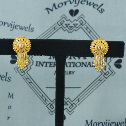 Handmade Designer 22kt gold earrings jewellery, 22k gold earrings, 22kt earrings, K5669
