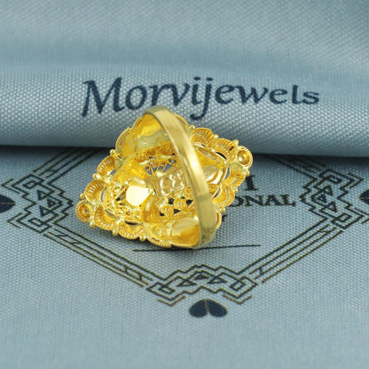 Fine Indian Art Ring, Royal Rani Design, Vintage Part Wear