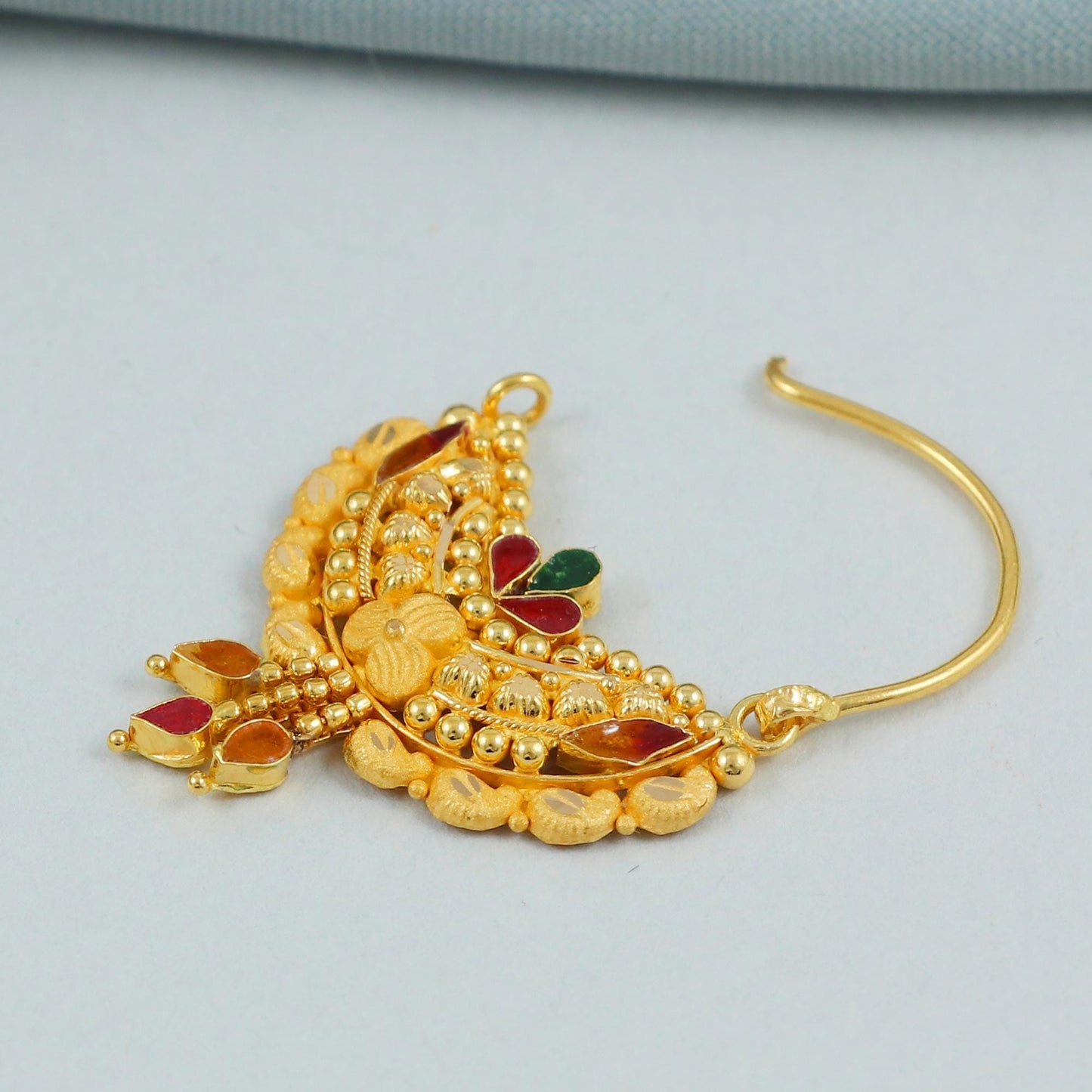 Women 22k Nose Ring Handmade Indian Jewelry, K4584