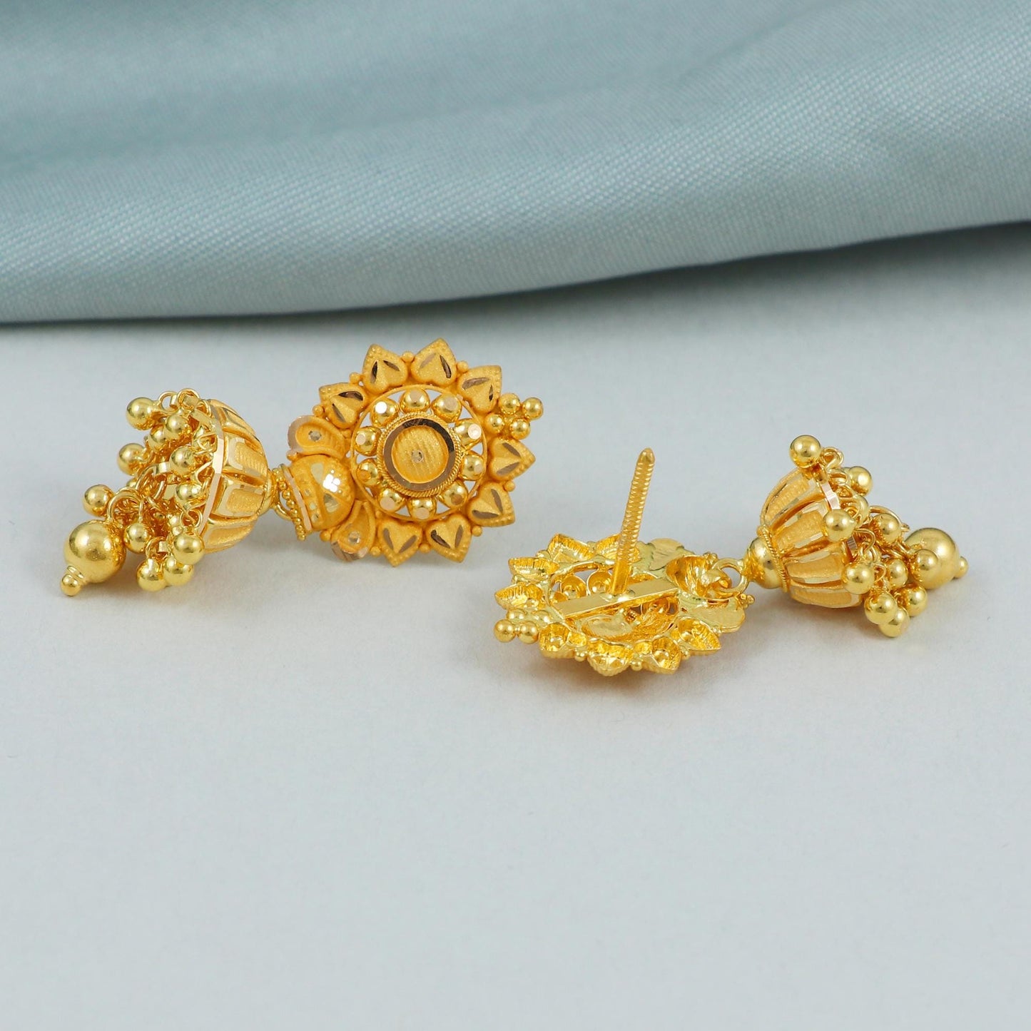 Handmade 22k Gold Earrings Women Jewelry for Gift, K4592