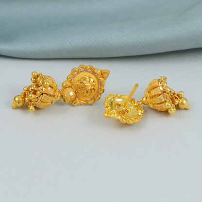 women earrings made in 22k gold real, K4593