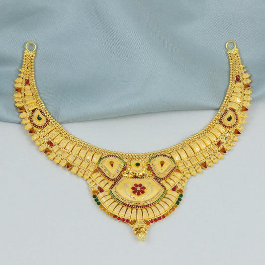 Fine 22kt 22k gold necklace handcrafted gold women jewelry wedding Bridal gift, K4598