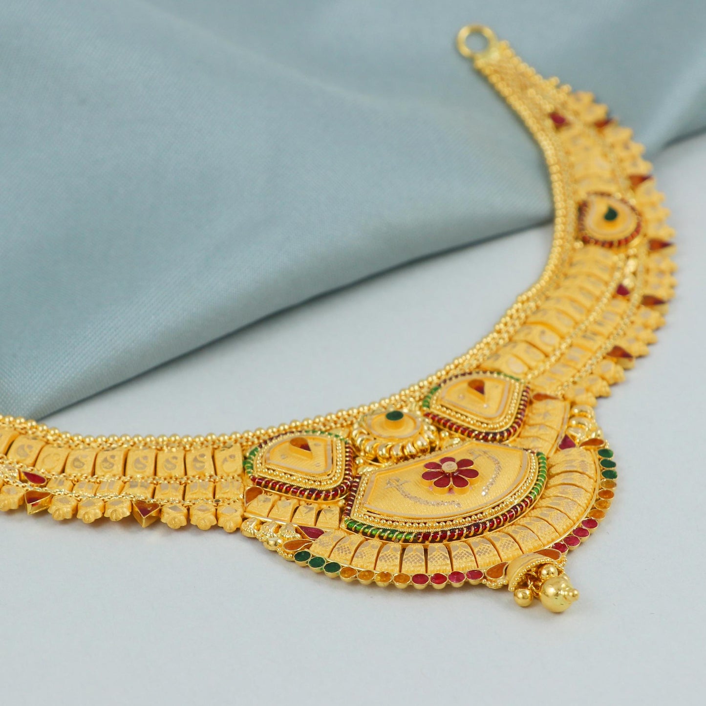 Fine 22kt 22k gold necklace handcrafted gold women jewelry wedding Bridal gift, K4598