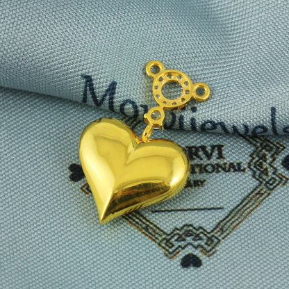 puffy 22k gold heart pendant, K5685