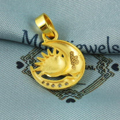 22k gold pendant sun moon face, K5686