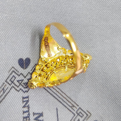 22k Gold Ring Real 22kt Handmade Ring Indian women pure yellow gold ring, Pure Gold Ring, All Size, K5689