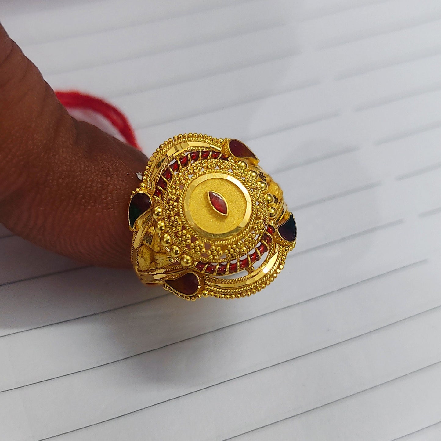 Fine Gold wedding anniversary Ring, Hand Crafted 22 karat Solid Gold Ring, Women Gold Ring