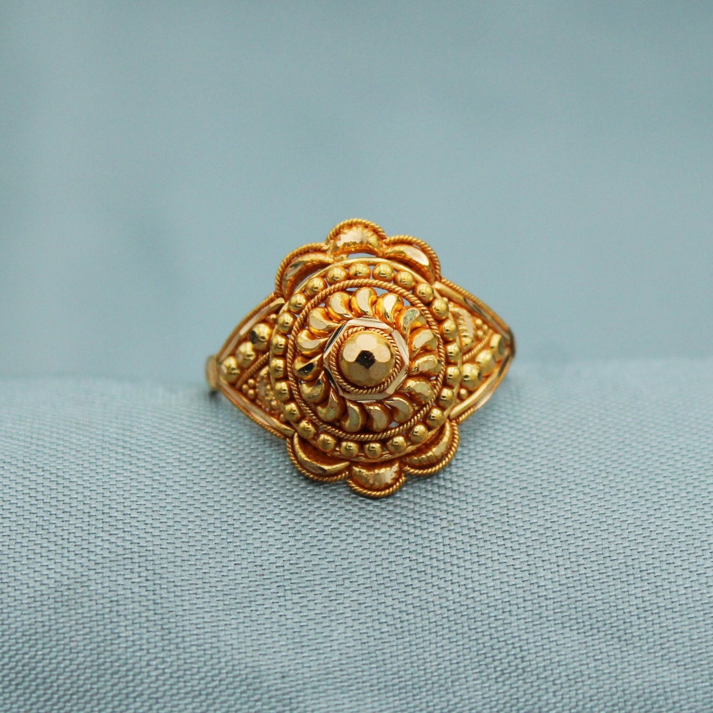 pure 22k gold ring, handmade gold ring, K2293