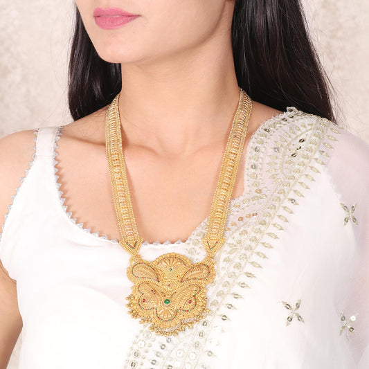 Real Solid 22k Gold Pendant with Thick Gold Chain, Real Handmade Gold Necklace from India, K5692A
