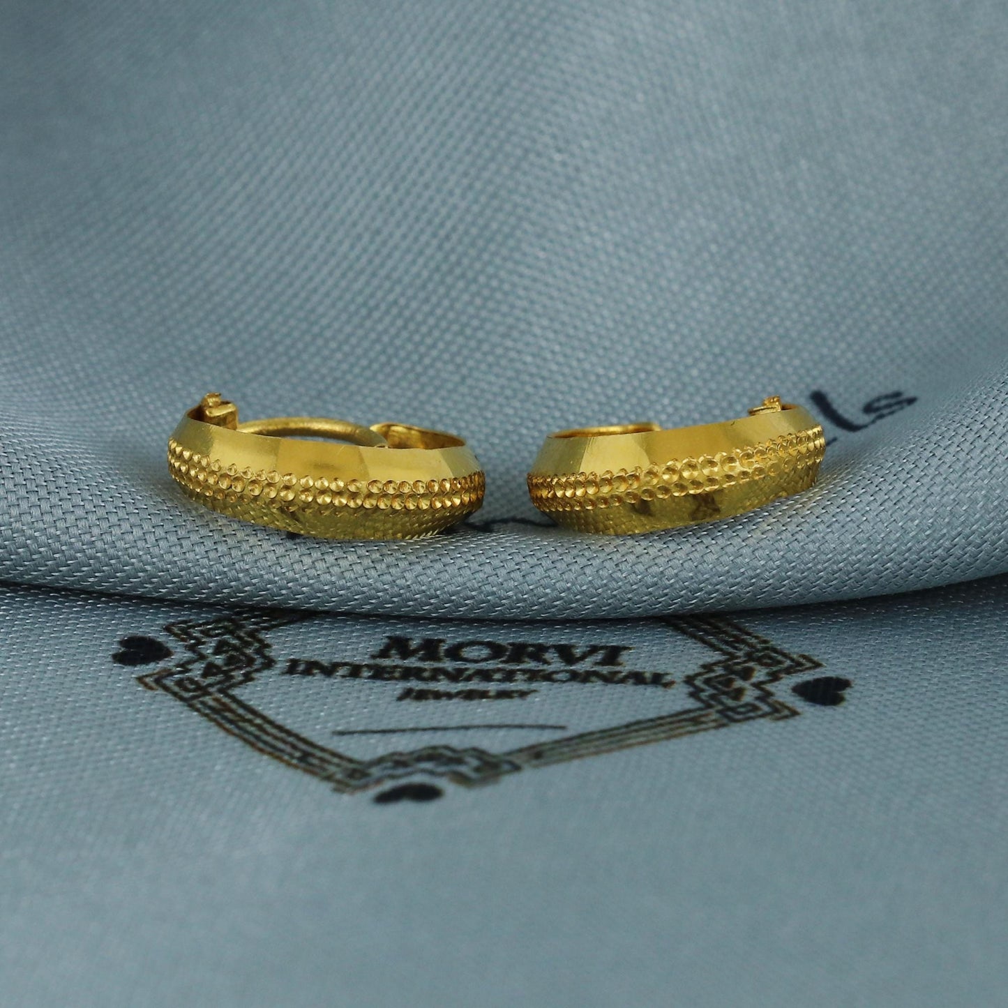 Hammered 22k Gold Hoop Earrings | Small Indian Bali Hoops | Lightweight Pure Gold Earrings for Women, K5695