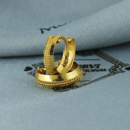 Hammered 22k Gold Hoop Earrings | Small Indian Bali Hoops | Lightweight Pure Gold Earrings for Women, K5695