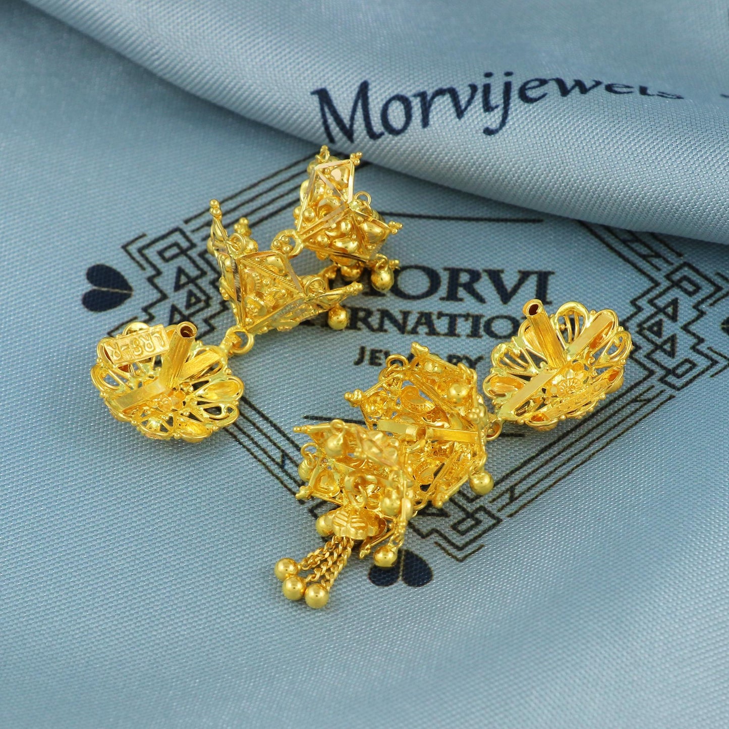 handcrafted 22k Solid Gold Earrings Jhumka jewelry, , K5684