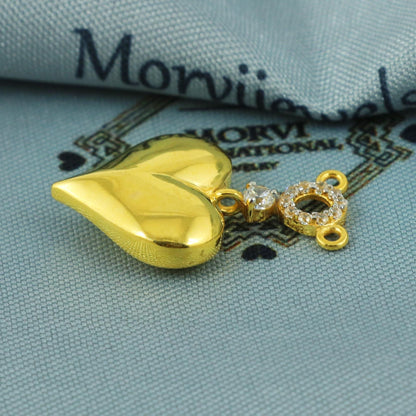 puffy 22k gold heart pendant, K5685