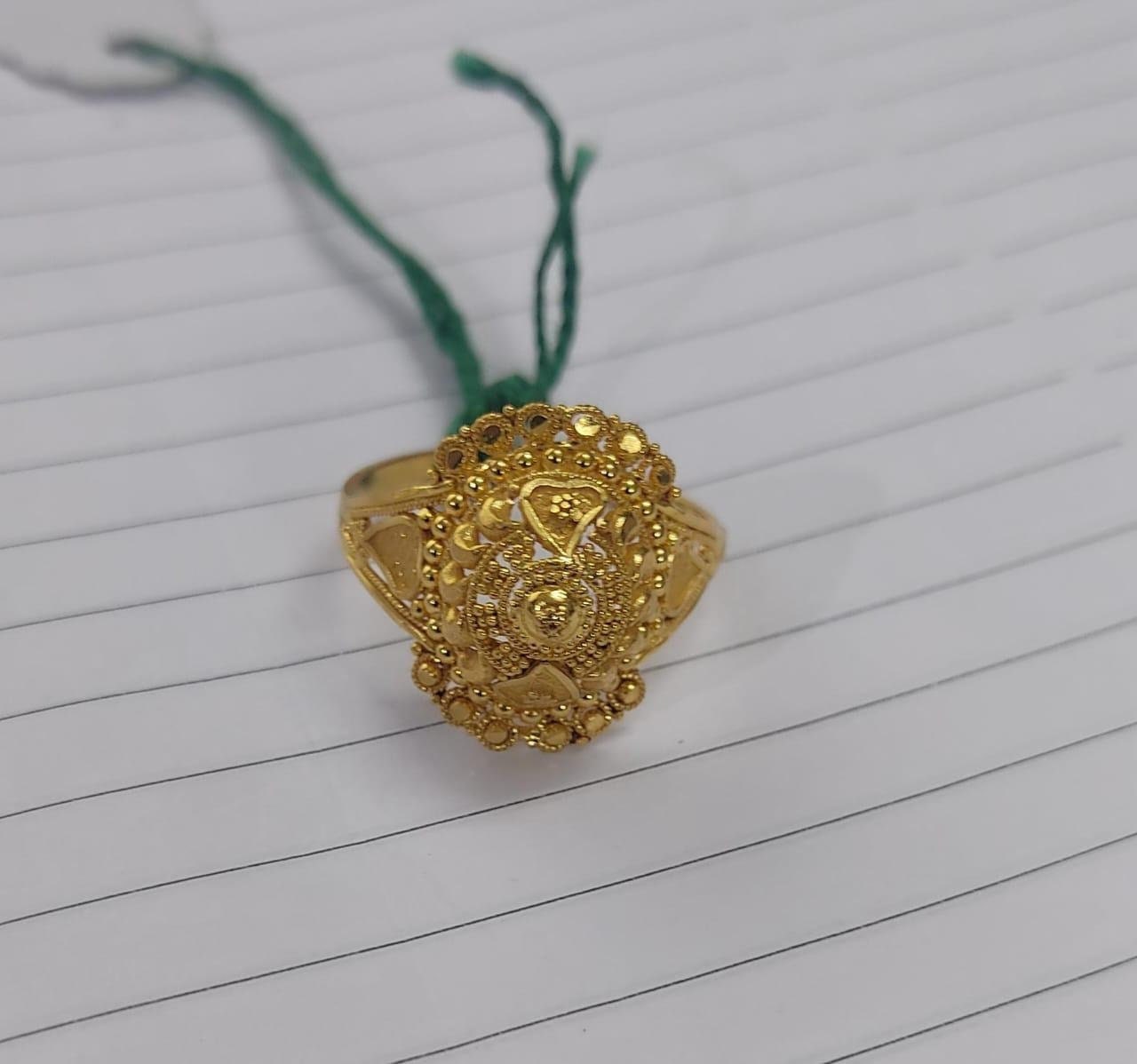 22k pure solid gold handmade ring . genuine 916 gold purity with government hallmarks . Indian jewelry