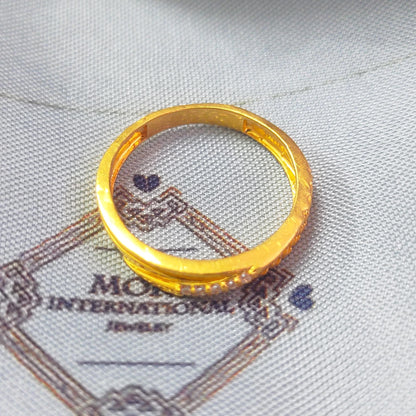 minimalist 22k 22karat gold CZ diamond ring band Indian jewelry for gift,wedding elegant look ring, crafting exquisite gold handmade jewelry