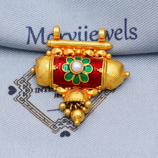 tabiz style 22k gold pendant necklace mangalsutra Indian jewelry, Handcrafted Necklace, K5693