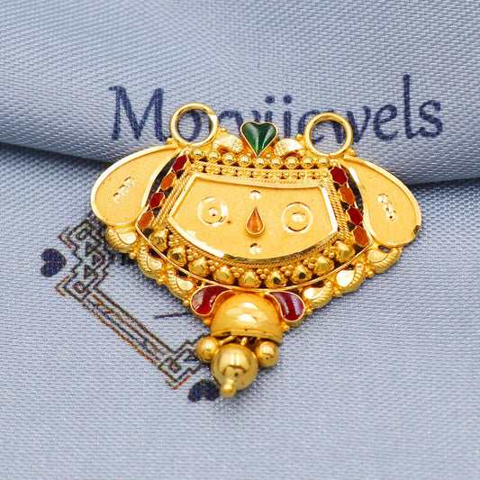 solid 22k gold pendant necklace Indian jewelry, K5698
