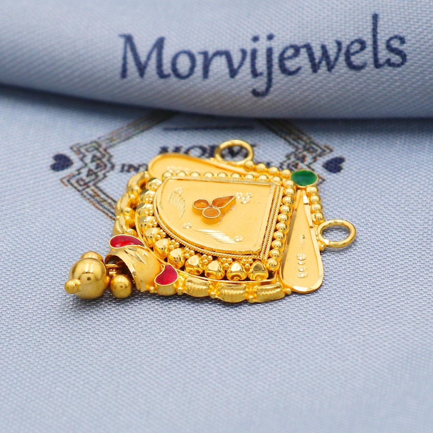 22kt 22k gold pendant necklace Indian jewelry, Handcrafted Necklace, K5699