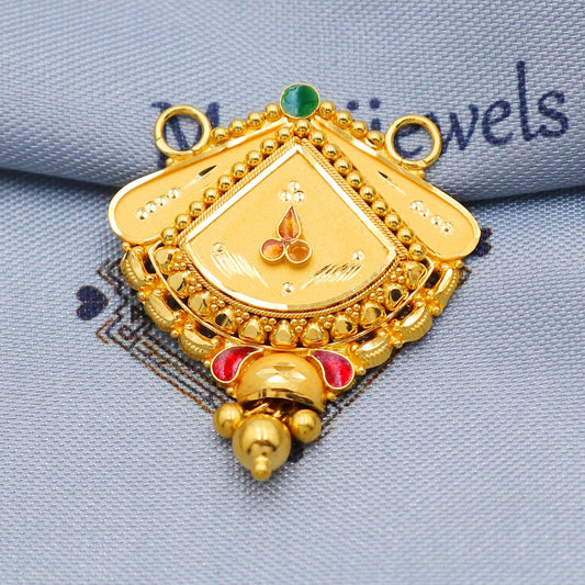 22kt 22k gold pendant necklace Indian jewelry, Handcrafted Necklace, K5699
