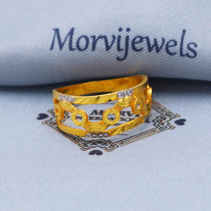 Pure Solid 22k Yellow Gold Ring Size 6 7 8 and All Size, Handmade Gold Ring, Indian Gold Ring Jewelry, K5705