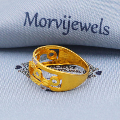 Pure Solid 22k Yellow Gold Ring Size 6 7 8 and All Size, Handmade Gold Ring, Indian Gold Ring Jewelry, K5705