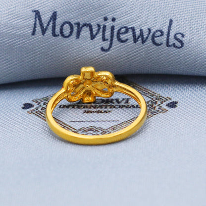 Vintage Style Solid 22k Yellow Gold Ring Size 6 7 8 and All Size, Flower 22k Gold Ring, Indian Gold Ring, Hand crafted Pure gold ring, K5730